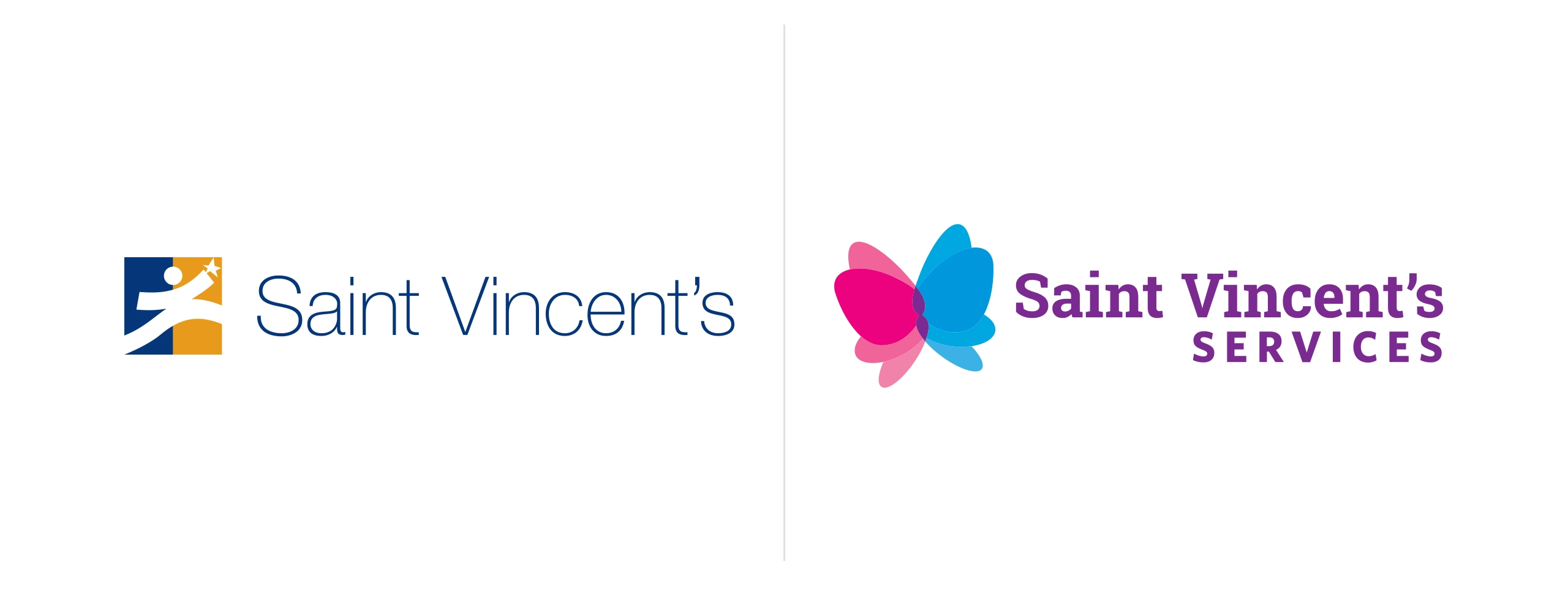 Saint Vincent's Services Old and new logos side by side