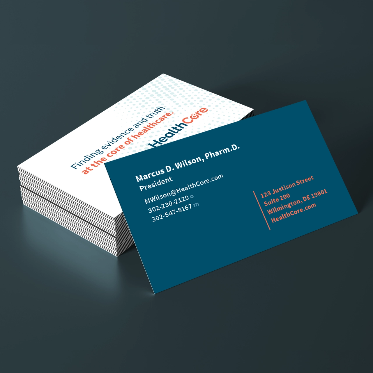 HealthCore Business Cards