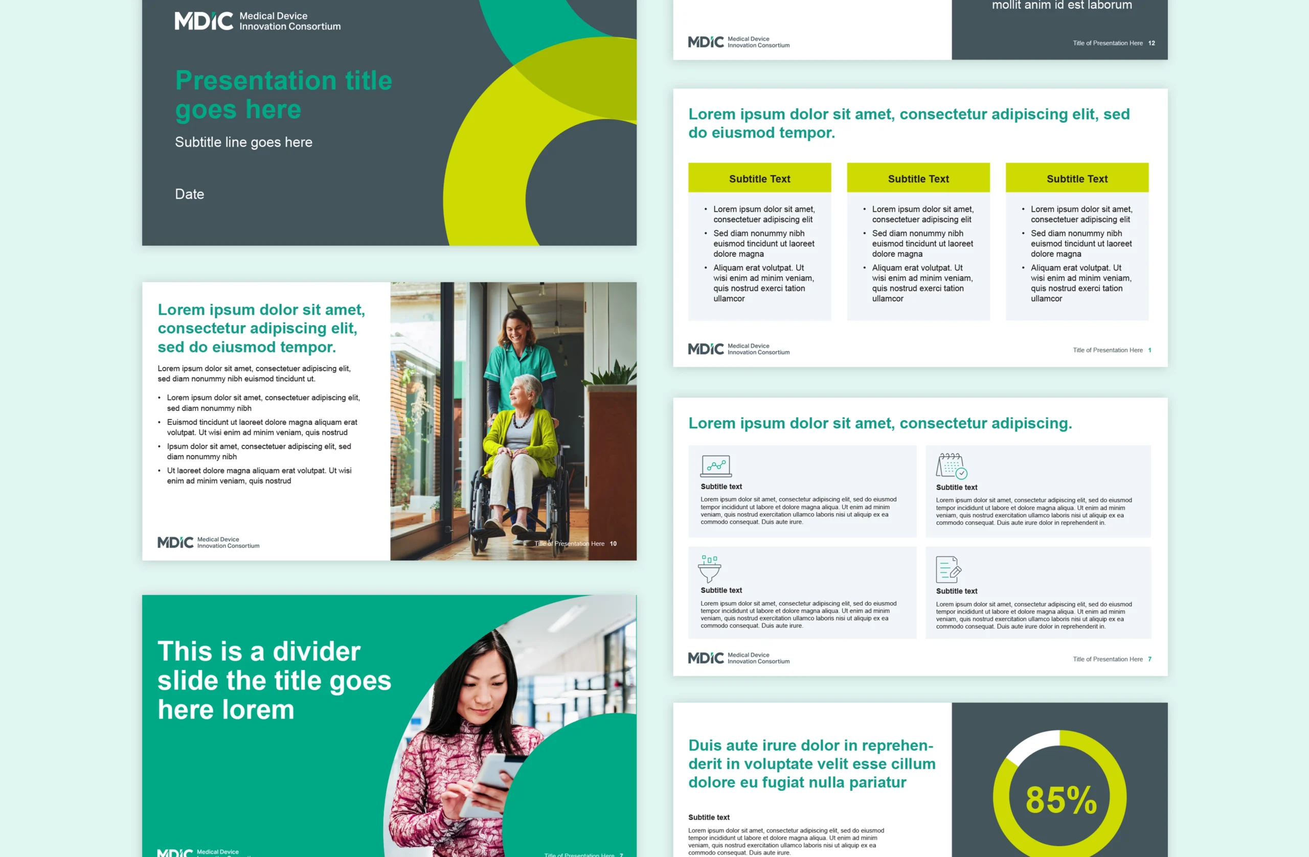 Medical Device Innovation Consortium (MDIC) PowerPoint template